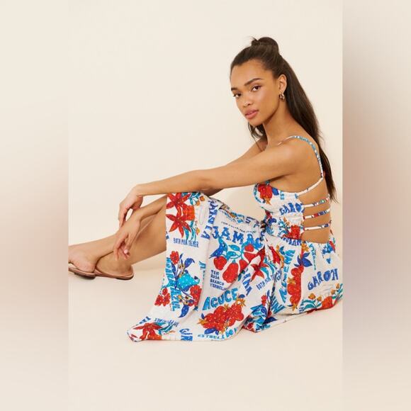 Farm Rio Sleeveless Smocked Printed Dress - Picture 4 of 11